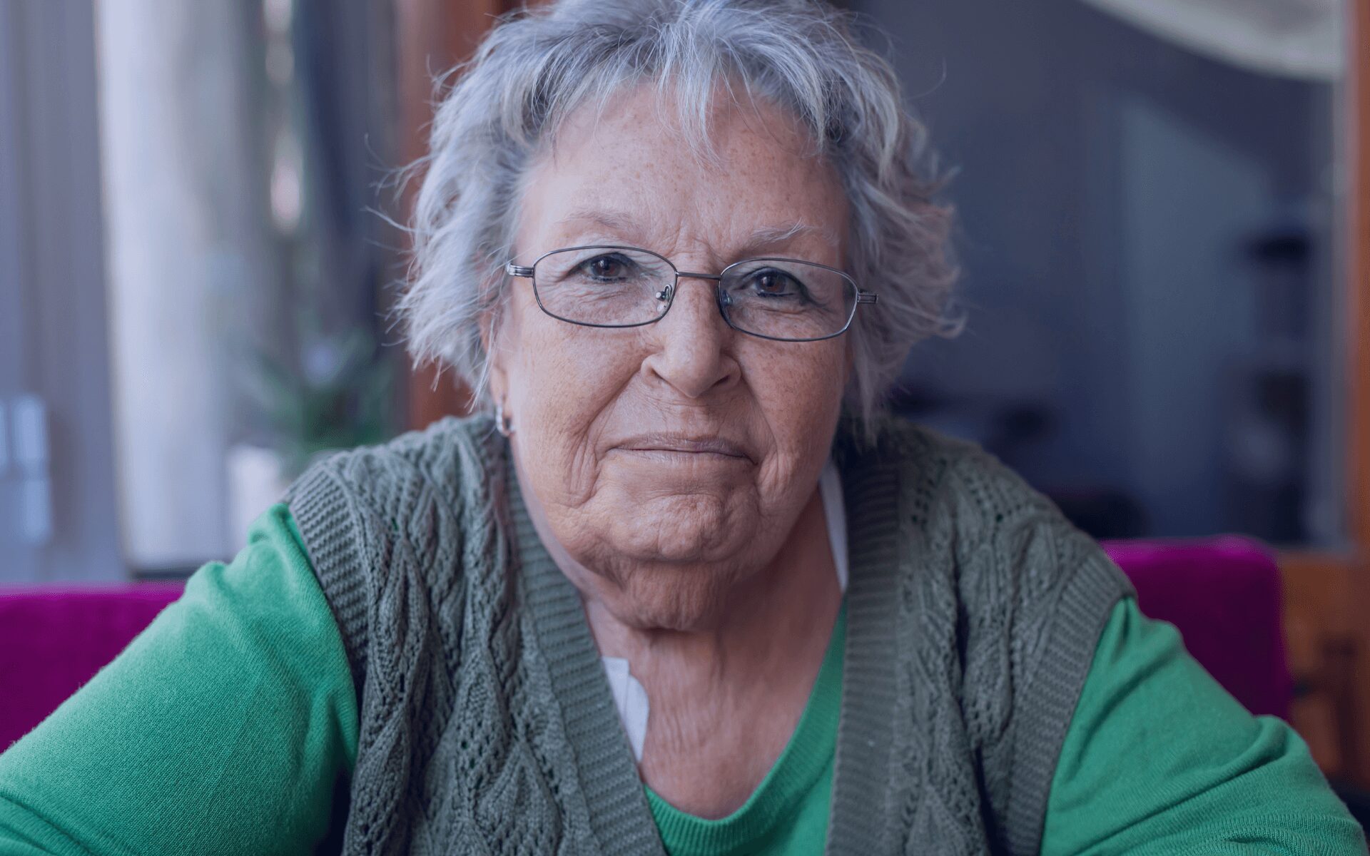 elderly woman smiling