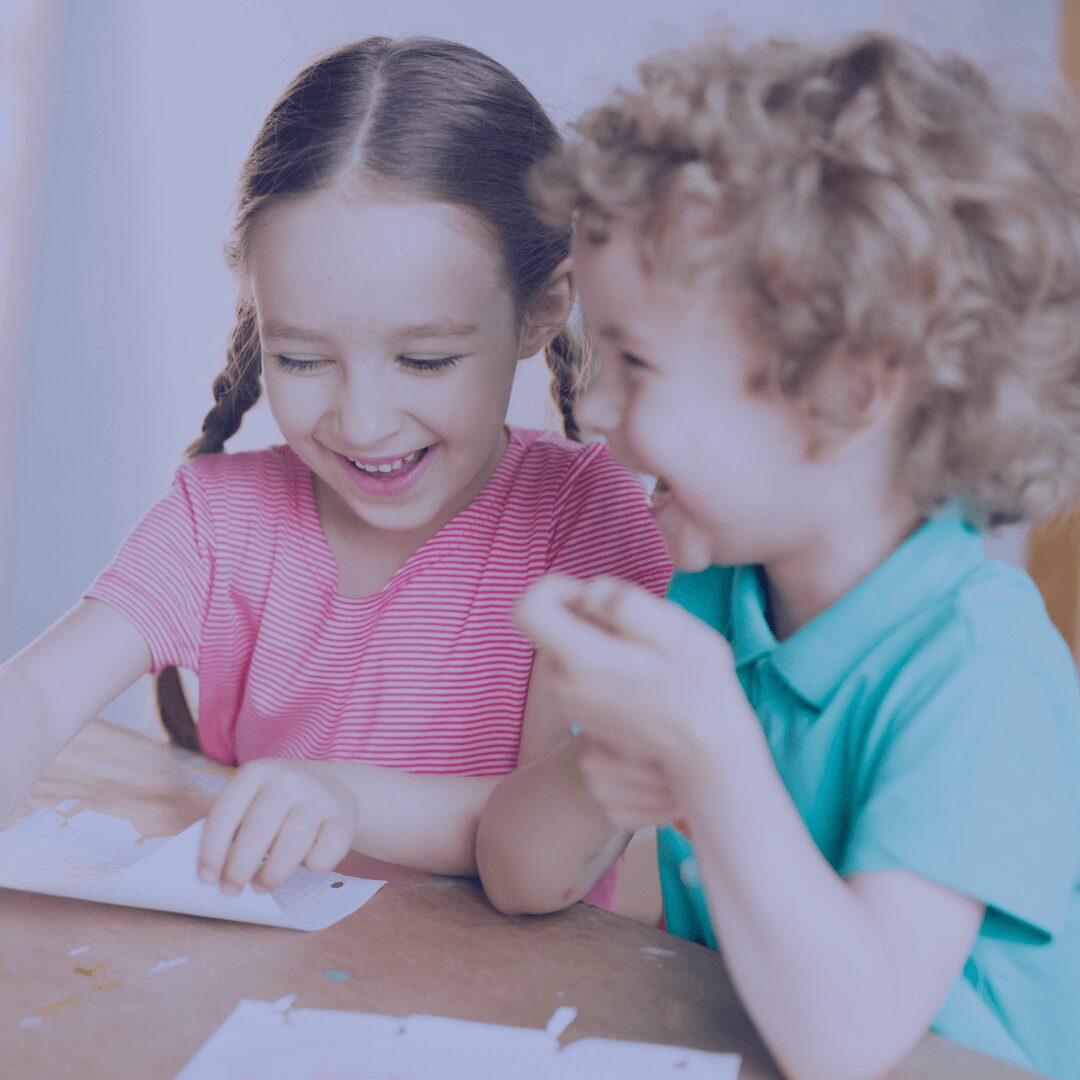 two children laughing