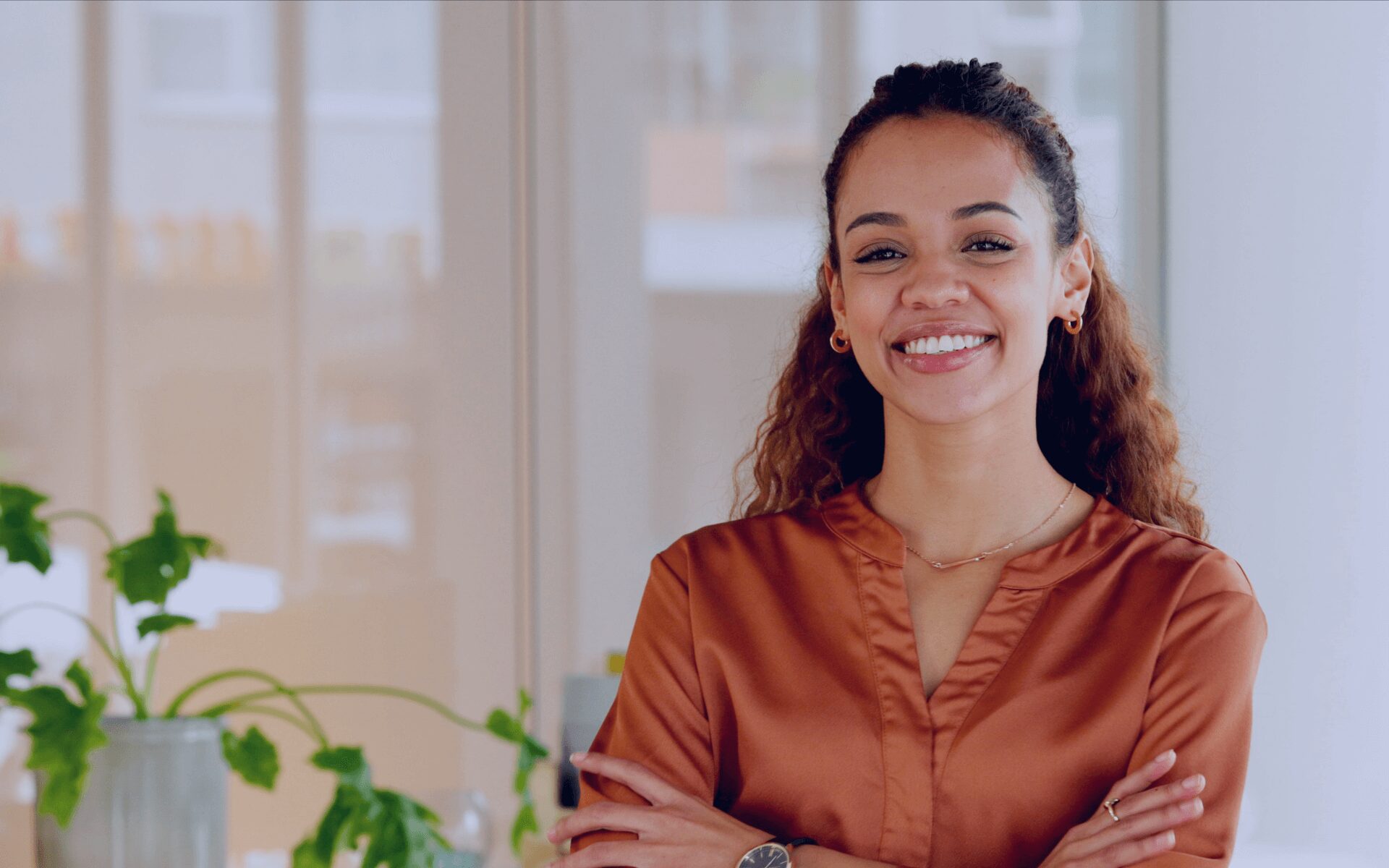 woman smiling
